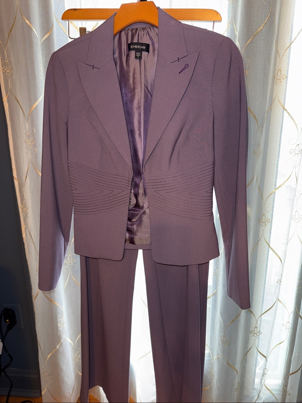 bebe Violet Women's Tailored Blazer and Pants Set